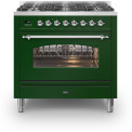 Ilve P096NE3/EG fornuis - groen - 90 cm. breed