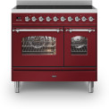 ILVE PDI096NE3/BU inductie fornuis - 2 ovens - 90 cm. - rood