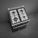 Smeg C6GMMBNLK2 gas fornuis - matzwart - 60 cm.