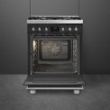Smeg C6GMMBNLK2 gas fornuis - matzwart - 60 cm.