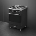 Smeg C6GMMBNLK2 gas fornuis - matzwart - 60 cm.