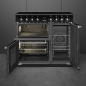 Smeg CX93IMBL inductie fornuis met 3 ovens - zwart - 90 cm. breed