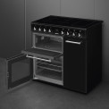 Smeg CX93IMBL inductie fornuis met 3 ovens - zwart - 90 cm. breed