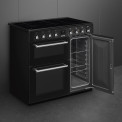 Smeg CX93IMBL inductie fornuis met 3 ovens - zwart - 90 cm. breed