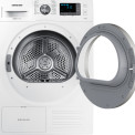 De DV90F5E6HGW heeft een rechtsdraaiende deur en 9 kg. trommel