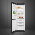 Smeg FAB32LBL5 retro jaren 50 koelkast zwart - linksdraaiend