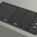 Fulgor milano FOBQ 1000 G MBK inbouw gas barbecue - mat zwart