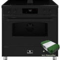 Elementi di Cucina IC9034-ZW-B inductie fornuis met afzuiging - zwart - klassiek
