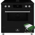 Elementi di Cucina IM9034-ZW-S inductie fornuis met afzuiging - zwart