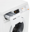 De zelfreinigende wasmiddellade in de Miele WDA 110 is ideaal in onderhoud