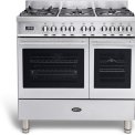 Boretti MFBG902IX/2 fornuis met dubbele oven - rvs - Milano