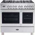 Boretti MFBG902IX/2 fornuis met dubbele oven - rvs - Milano