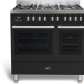 Boretti MFBG902ZW/2 fornuis met dubbele oven - zwart - Milano