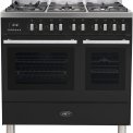 Boretti MFBG902ZW/2 fornuis met dubbele oven - zwart - Milano
