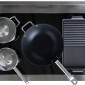 Nieuw is de flex inductie op het kookgedeelte van de Boretti ML9015IFSIX