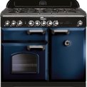 Falcon Classic Deluxe 100 inductie fornuis in de kleur blauw met chroom beslag