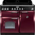 Falcon Classic Deluxe 100 inductie fornuis in de kleur Cranberry met chroom beslag