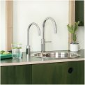 Quooker COMBI+ Nordic Round Twintaps CHROOM - kokend water kraan