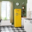 Schneider SCDD208VCAN retro jaren 50 koelkast - geel
