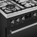 Smeg C6GMMBNLK2 gas fornuis - matzwart - 60 cm.