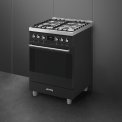 Smeg C6GMMBNLK2 gas fornuis - matzwart - 60 cm.