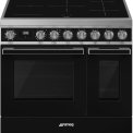 Smeg CPF92IMBL inductie fornuis - zwart - dubbele oven - Portofino