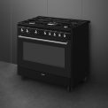 Smeg CX91GMBLNLK gas fornuis - 90 cm. breed - zwart