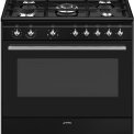 Smeg CX91GMBLNLK gas fornuis - 90 cm. breed - zwart