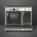 Smeg CX92IM inductie fornuis met dubbele oven - 90 cm. - rvs