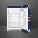 Het interieur van de Smeg FAB10RDUJ5 koelkast Union Jack (Engelse vlag)