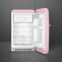 Het interieur van de Smeg FAB10RPK5 pastel roze koelkast