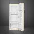 Smeg FAB30RCR5 rechtsdraaiende retro koelkast - creme