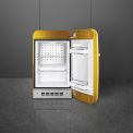 Het interieur van de Smeg FAB5RDGO5 minibar koelkast - Svarovsky Gold