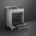 Smeg SNLK61MX9 gas fornuis - roestvrijstaal - 60 cm. breed