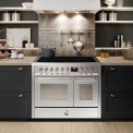 Steel E10FF-6 fornuis met dubbele oven - 100 cm breed