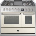 Steel GQ10SF-4T fornuis met combi-stoomoven en frytop - 100 cm breed