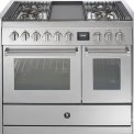 Steel GQ10SF-4T fornuis met combi-stoomoven en frytop - 100 cm breed