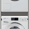 Wasmachinekast ONE PAIR wasmachine / droger zuil kast - metallic black