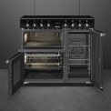Smeg CX93IMBL inductie fornuis met 3 ovens - zwart - 90 cm. breed