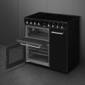 Smeg CX93IMBL inductie fornuis met 3 ovens - zwart - 90 cm. breed