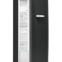 De FAB28RBV3 mat-zwarte koelkast uitgevoerd in een rechtsdraaiende uitvoering.