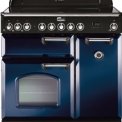 Falcon Classic Deluxe 90 inductie fornuis in blauw met chroom beslag