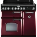 Falcon Classic Deluxe 90 inductie fornuis in Cranberry met chroom beslag