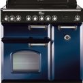 Falcon Classic Deluxe 90 keramisch fornuis blauw met chroom beslag