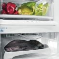 In de verschillende lades onderin het koelgedeelte kan groente, fruit, vlees en vis langer bewaard worden.