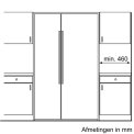 Maatschets SIEMENS side-by-side koelkast zwart type KA62DS51