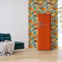 Schneider SCDD208VFLO retro jaren 50 koelkast - oranje