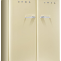 De Smeg CVB20LP1 vriezer van SMEG gecombineerd in een side-by-side set met bijpassende SMEG koelkast