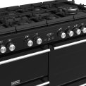 Het Stoves Precision DX S1100DF GTG EU BK zwart fornuis heeft gietijzeren pandragers