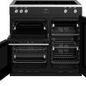 Het Stoves Precision DX S900Ei BK zwart inductie fornuis is uitgerust met drie ovens